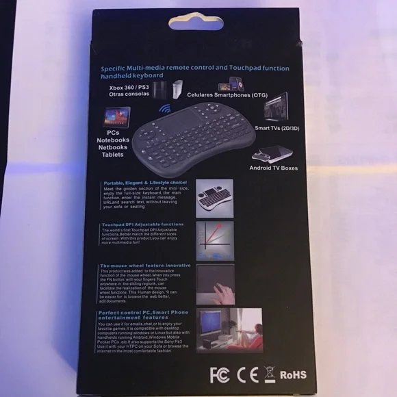 Mini Wireless Keyboard Combo Multi-Media remote control and touch pad function - Picture 2 of 7